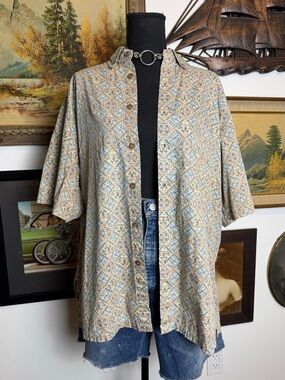 Vintage Men's American Liberty Hawaiian Shirt Traditional Made in Hawaii USA L